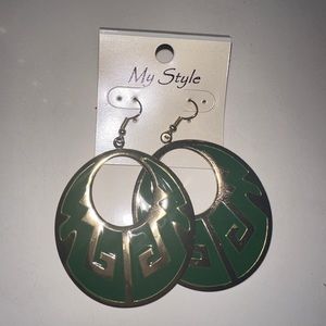 Emerald Green + Gold Earrings